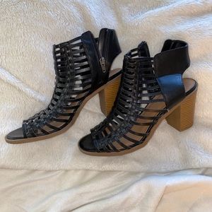 Black Strappy Heels/Wedges